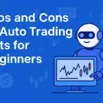 Illustration showing pros and cons of auto trading bots for beginners in financial markets
