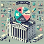 Infographic explaining the S&P 500 index sectors and companies with a visual overview of U.S. stock market composition